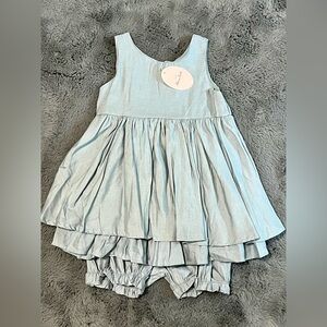 Marie Nicole Light Blue Sleeveless Dress with Bloomers
